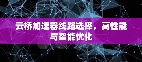 云桥加速器线路选择,高性能与智能优化