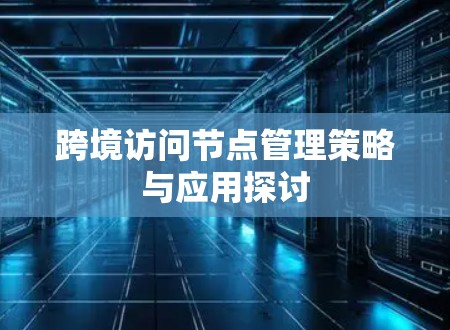 跨境访问节点管理策略与应用探讨 跨境访问节点管理策略与应用探讨