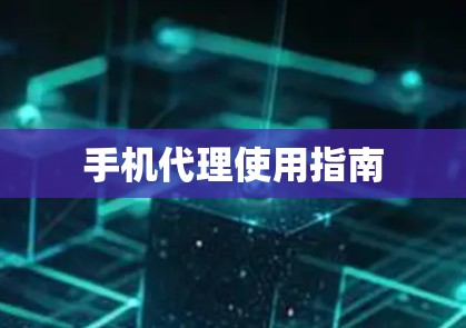 手机代理使用指南 手机代理使用指南