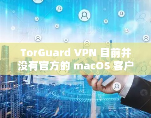 TorGuard VPN 目前并没有官方的 macOS 客户端。TorGuard 主要专注于 Windows 用户,其主要功能包括网络加密、匿名性和防止网络监控