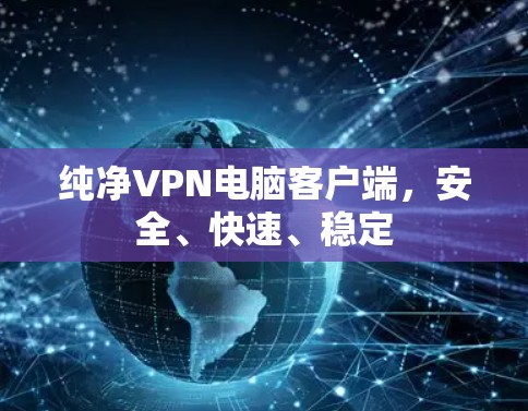 纯净VPN电脑客户端，安全、快速、稳定
